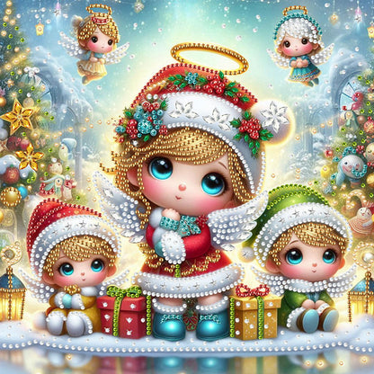 Little Girl In Snow Scene - Special Shaped Drill Diamond Painting 30*30CM