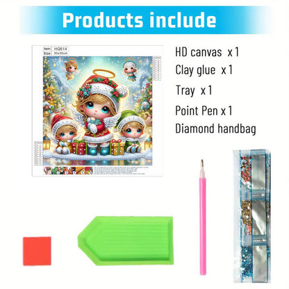 Little Girl In Snow Scene - Special Shaped Drill Diamond Painting 30*30CM