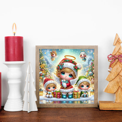 Little Girl In Snow Scene - Special Shaped Drill Diamond Painting 30*30CM