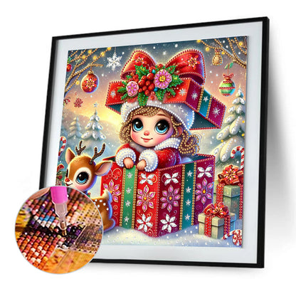 Little Girl In Snow Scene - Special Shaped Drill Diamond Painting 30*30CM