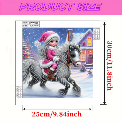 Little Girl In Snow Scene - Special Shaped Drill Diamond Painting 30*30CM