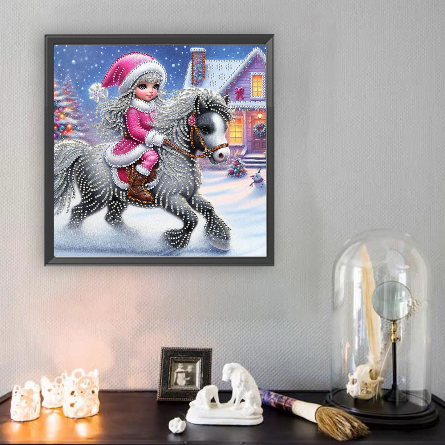 Little Girl In Snow Scene - Special Shaped Drill Diamond Painting 30*30CM