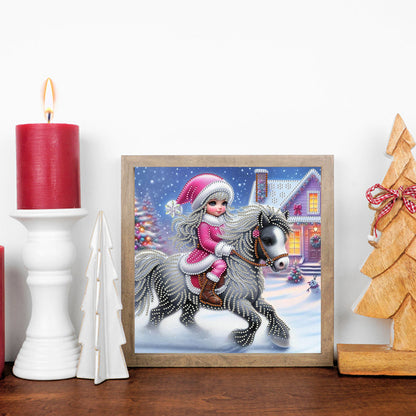 Little Girl In Snow Scene - Special Shaped Drill Diamond Painting 30*30CM