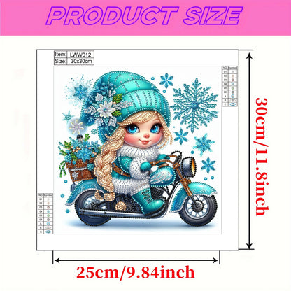Little Girl In Snow Scene - Special Shaped Drill Diamond Painting 30*30CM