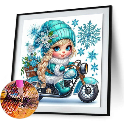 Little Girl In Snow Scene - Special Shaped Drill Diamond Painting 30*30CM