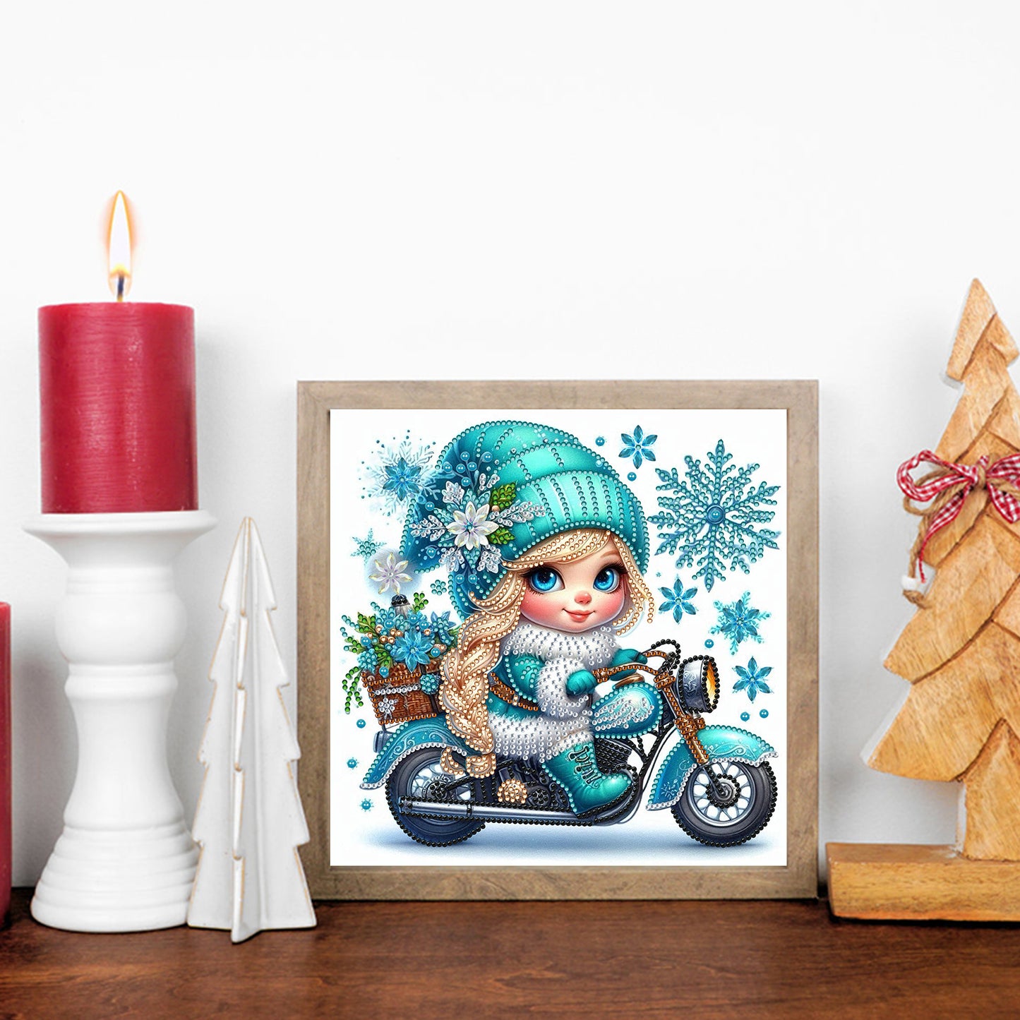 Little Girl In Snow Scene - Special Shaped Drill Diamond Painting 30*30CM