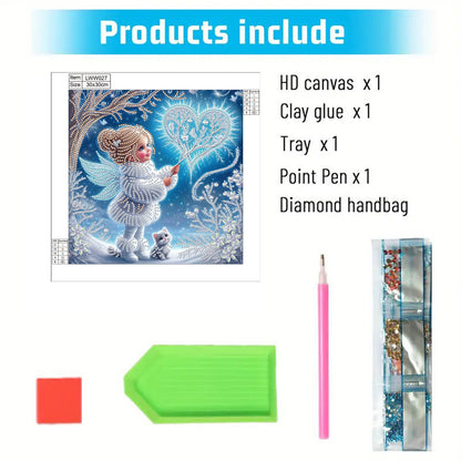 Little Girl In Snow Scene - Special Shaped Drill Diamond Painting 30*30CM