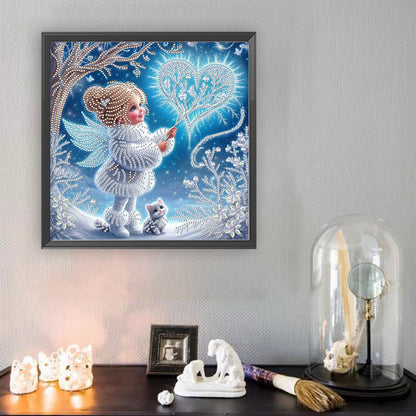 Little Girl In Snow Scene - Special Shaped Drill Diamond Painting 30*30CM