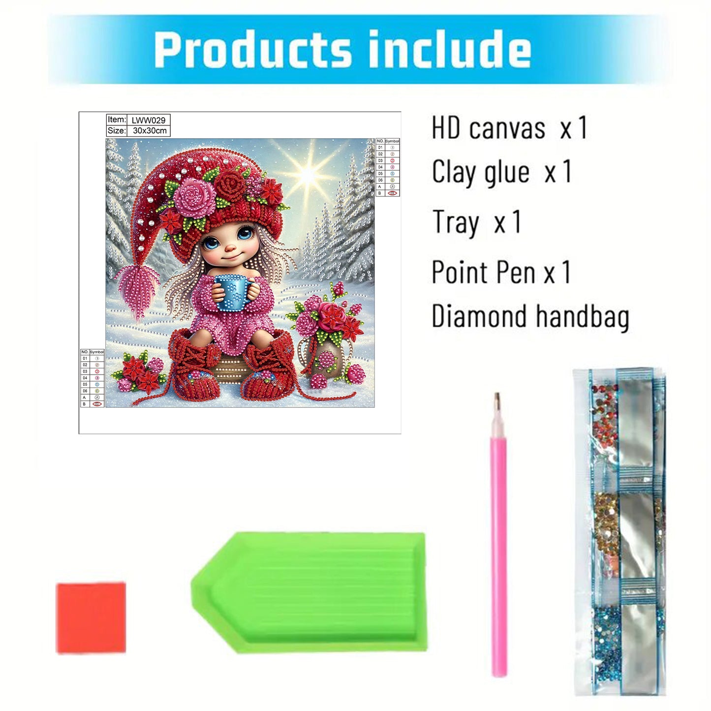 Little Girl In Snow Scene - Special Shaped Drill Diamond Painting 30*30CM