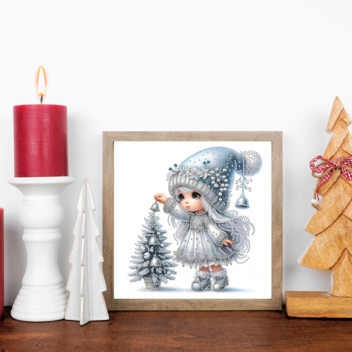 Little Girl In Snow Scene - Special Shaped Drill Diamond Painting 30*30CM