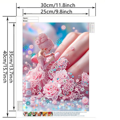 Flower Fairy Beauty - Special Shaped Drill Diamond Painting 30*40CM