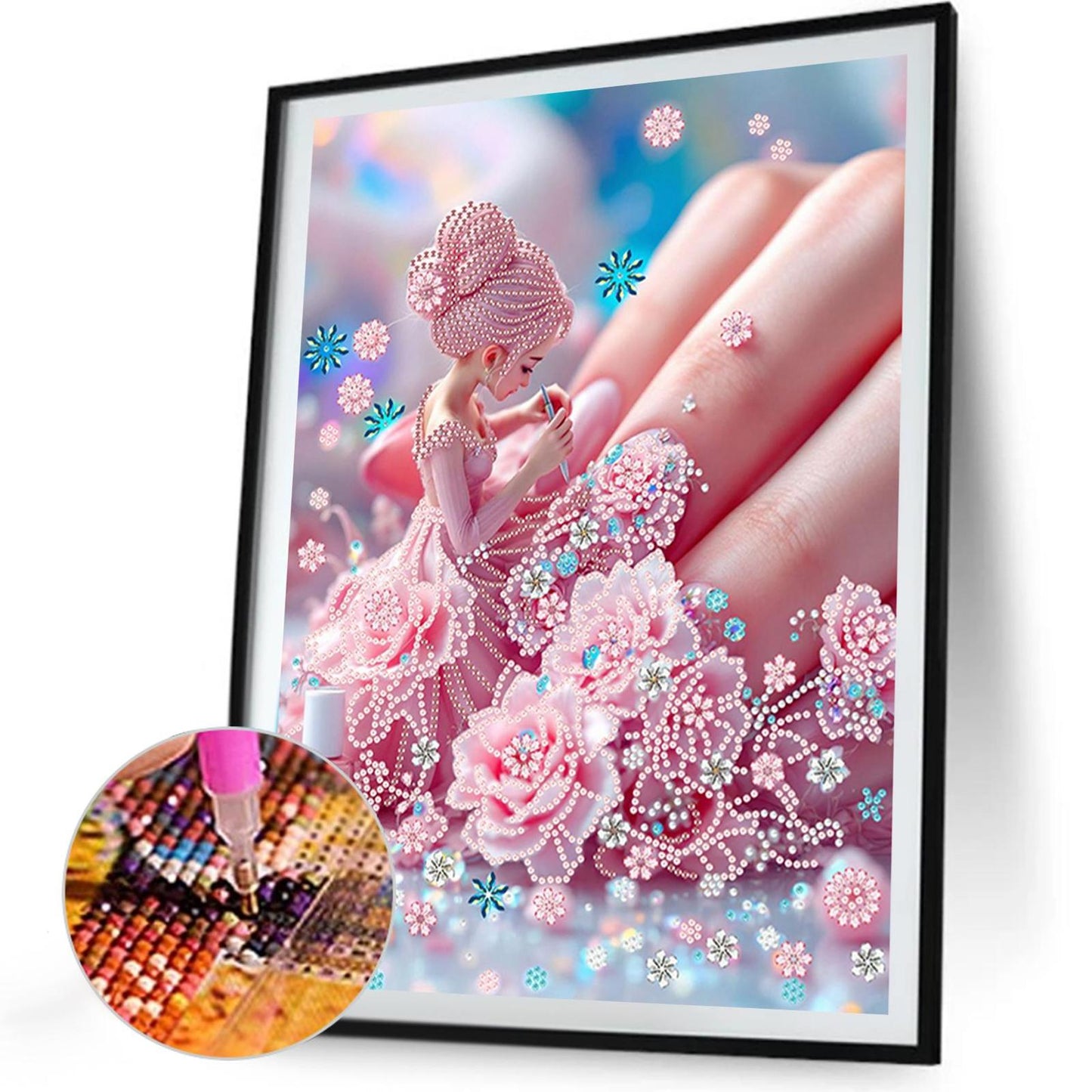 Flower Fairy Beauty - Special Shaped Drill Diamond Painting 30*40CM