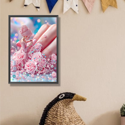 Flower Fairy Beauty - Special Shaped Drill Diamond Painting 30*40CM