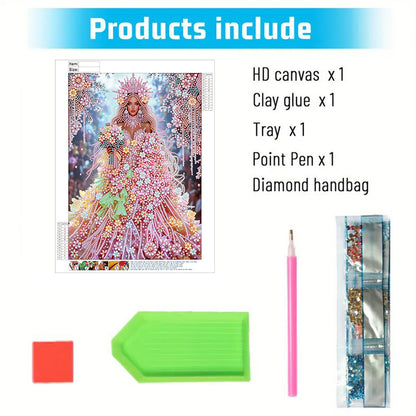 Flower Dress Beauty - Special Shaped Drill Diamond Painting 30*40CM