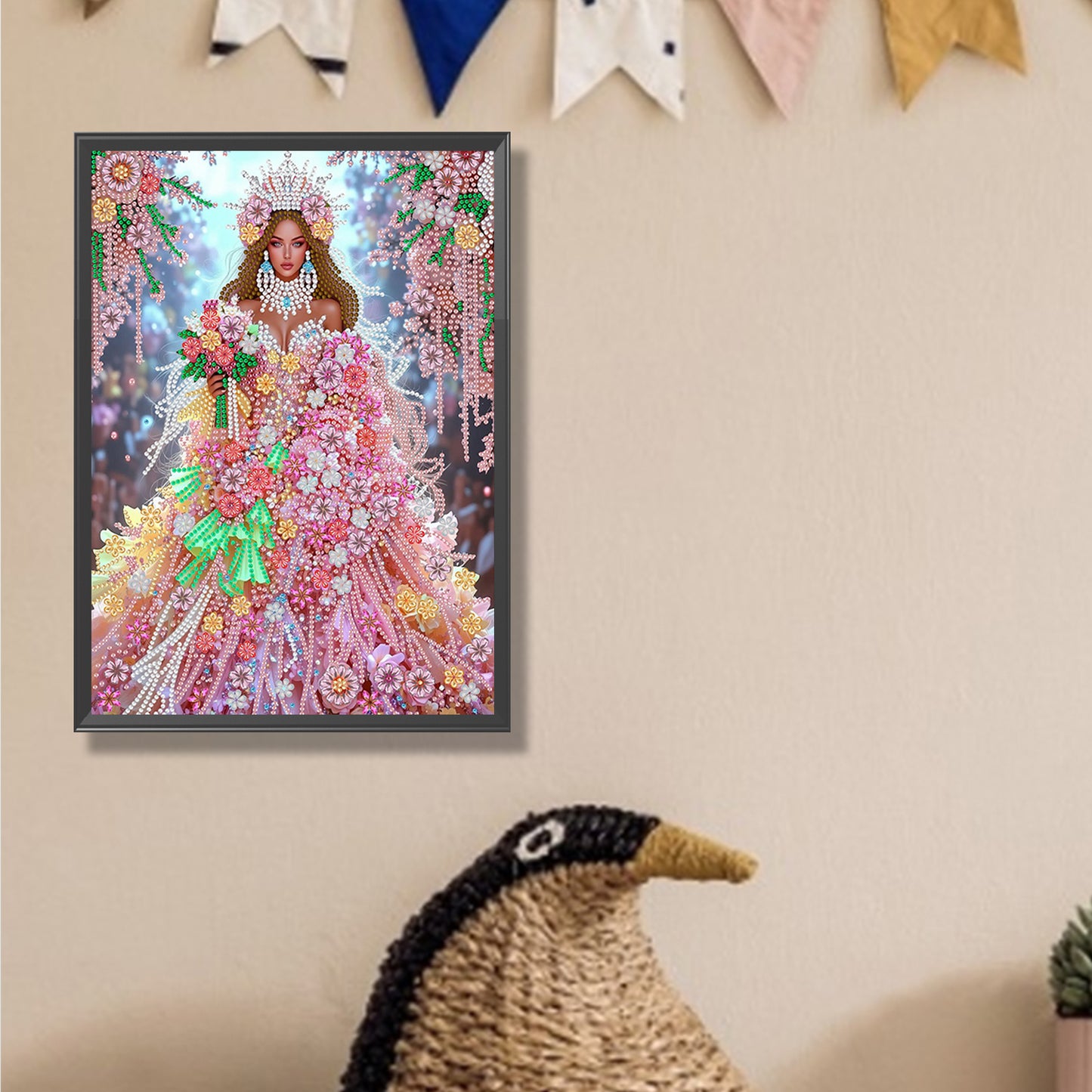 Flower Dress Beauty - Special Shaped Drill Diamond Painting 30*40CM