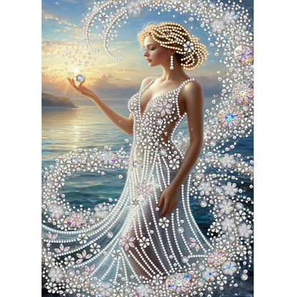 Water Elf Beauty - Special Shaped Drill Diamond Painting 30*40CM