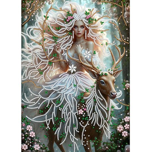 Forest Fairy Beauty - Special Shaped Drill Diamond Painting 30*40CM