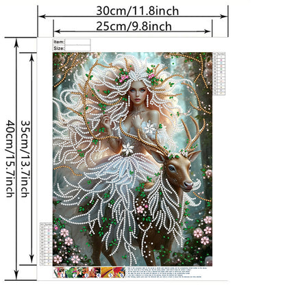 Forest Fairy Beauty - Special Shaped Drill Diamond Painting 30*40CM