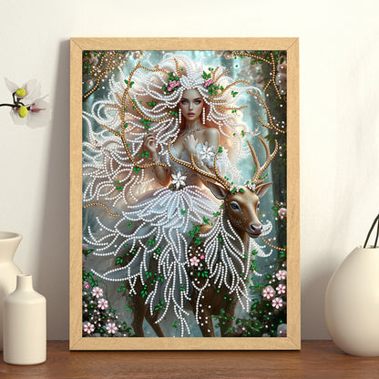 Forest Fairy Beauty - Special Shaped Drill Diamond Painting 30*40CM