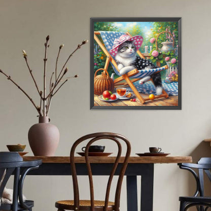 Cat - Full Round Drill Diamond Painting 40*40CM