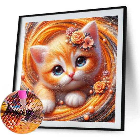 Cat - Full Round Drill Diamond Painting 40*40CM