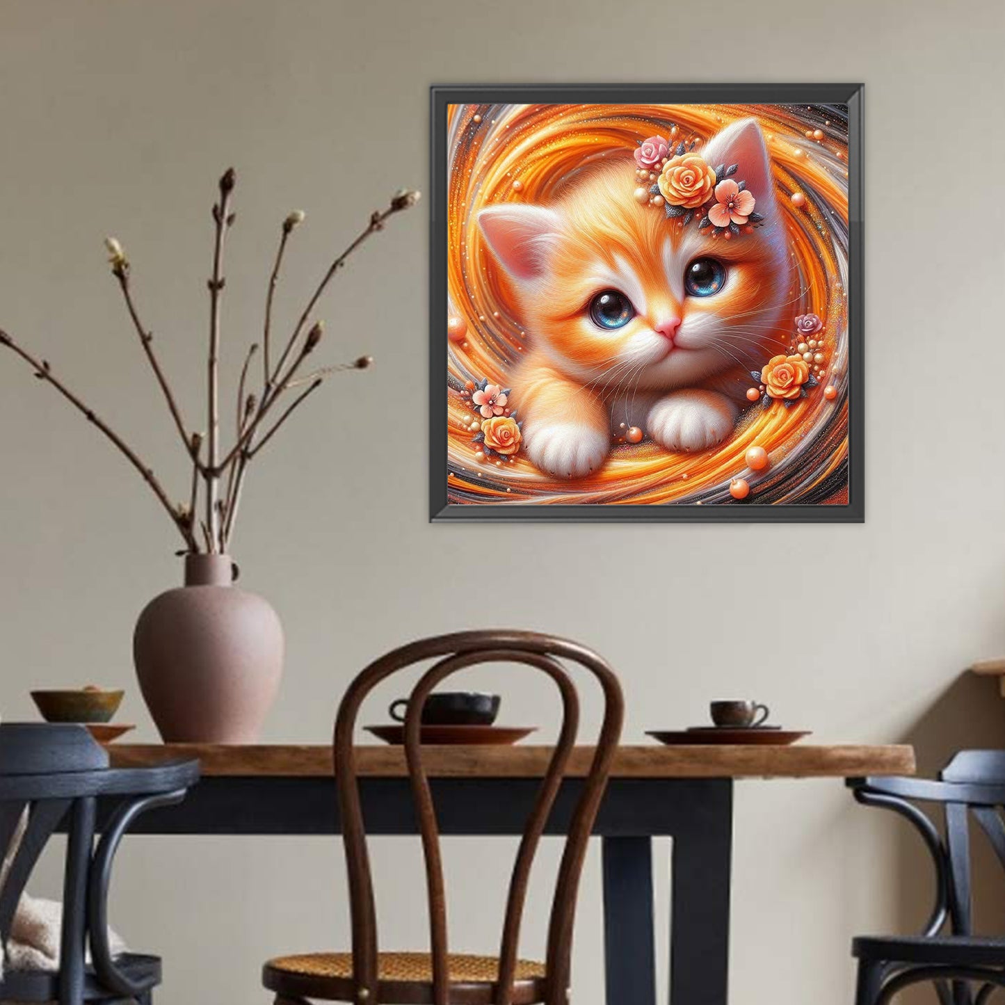 Cat - Full Round Drill Diamond Painting 40*40CM