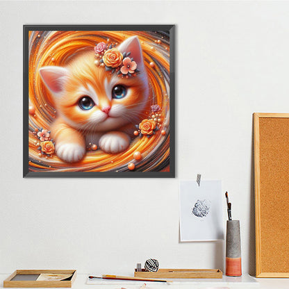Cat - Full Round Drill Diamond Painting 40*40CM