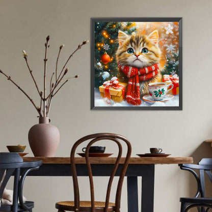 Winter Cat - Full Round Drill Diamond Painting 40*40CM