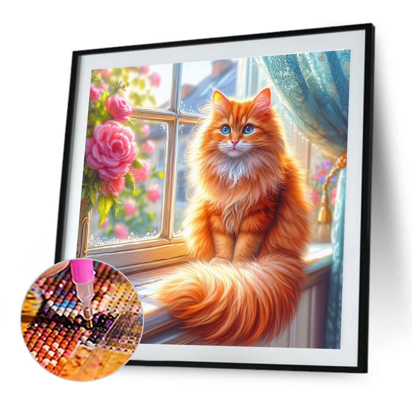 Cat On The Windowsill - Full Round Drill Diamond Painting 40*40CM