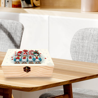 5D DIY Diamond Painting Handmade Wood Storage Box Crystal Storage Case (Chicken)