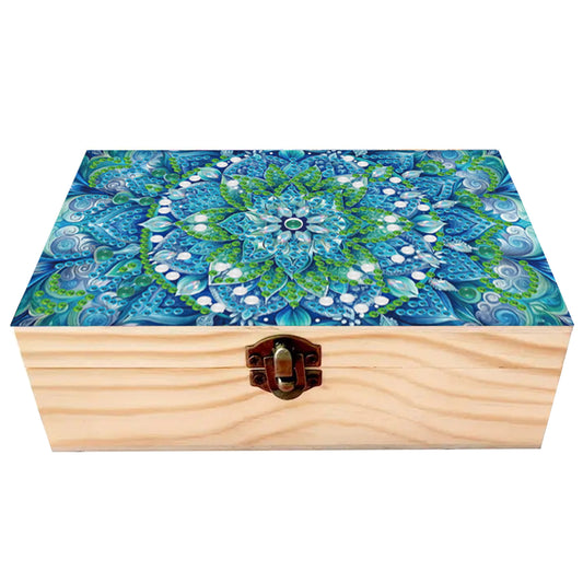 5D DIY Diamond Painting Handmade Wood Storage Box Crystal Storage Case (Mandala)