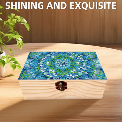 5D DIY Diamond Painting Handmade Wood Storage Box Crystal Storage Case (Mandala)