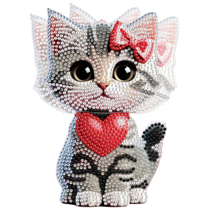 2D Flat DIY Cat Acrylic Shaking Head Diamond Painting Tabletop Ornaments Kit