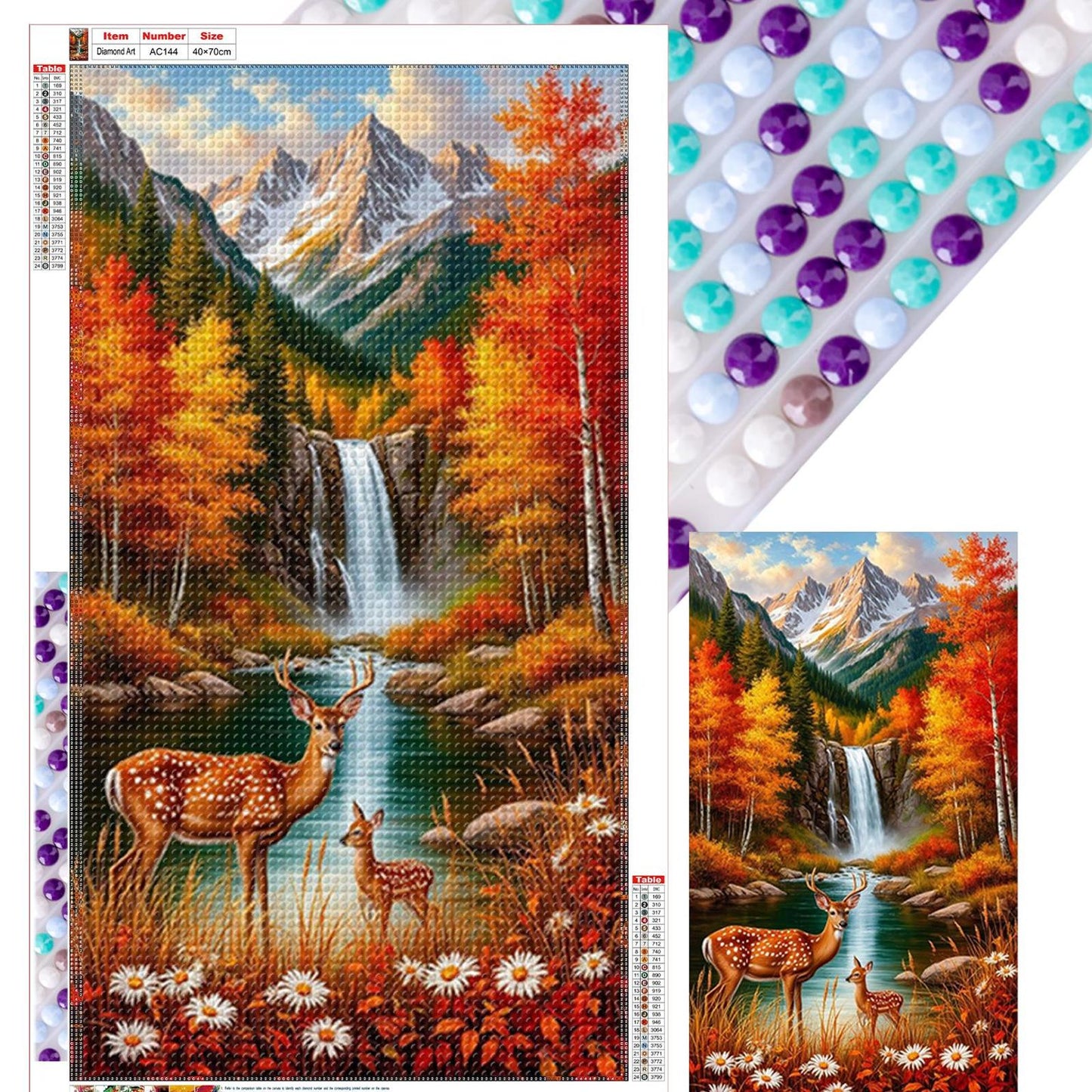 Autumn Reindeer - Full Round Drill Diamond Painting 40*70CM