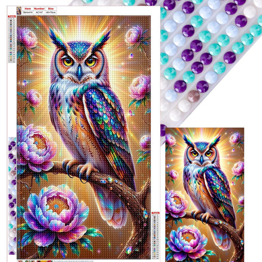 Owl - Full Round Drill Diamond Painting 40*70CM