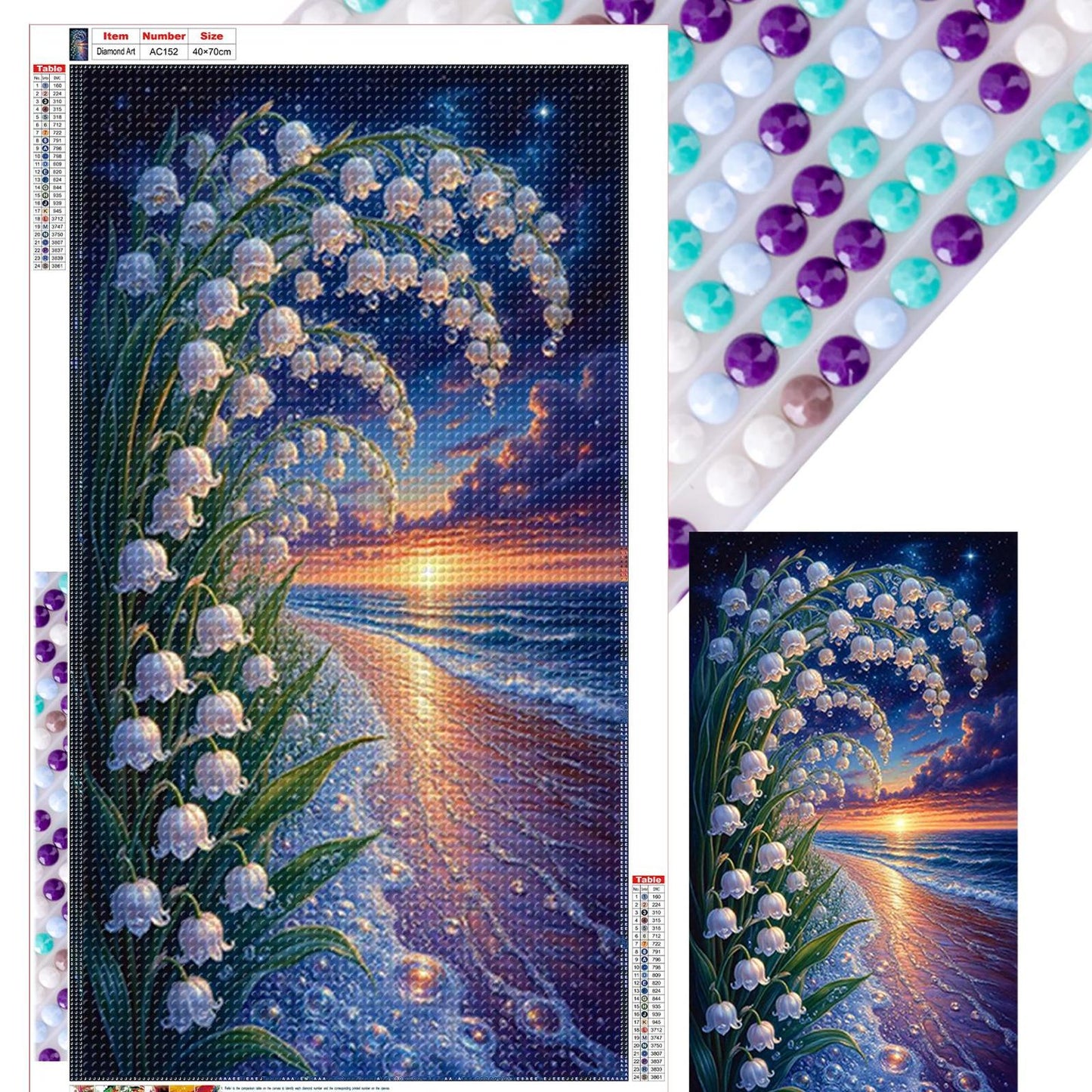 Beach Flower - Full Round Drill Diamond Painting 40*70CM