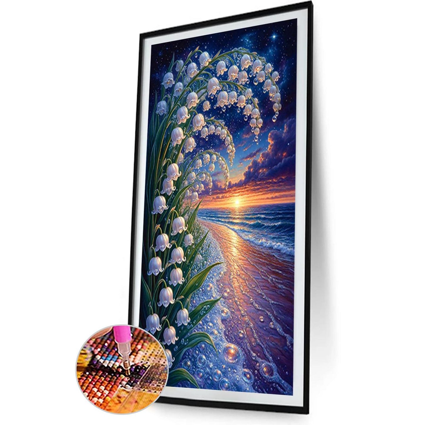 Beach Flower - Full Round Drill Diamond Painting 40*70CM