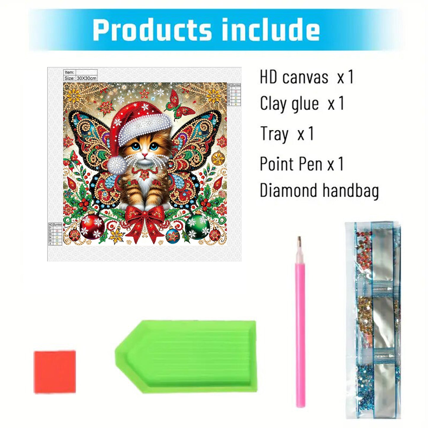 Christmas Cat - Special Shaped Drill Diamond Painting 30*30CM