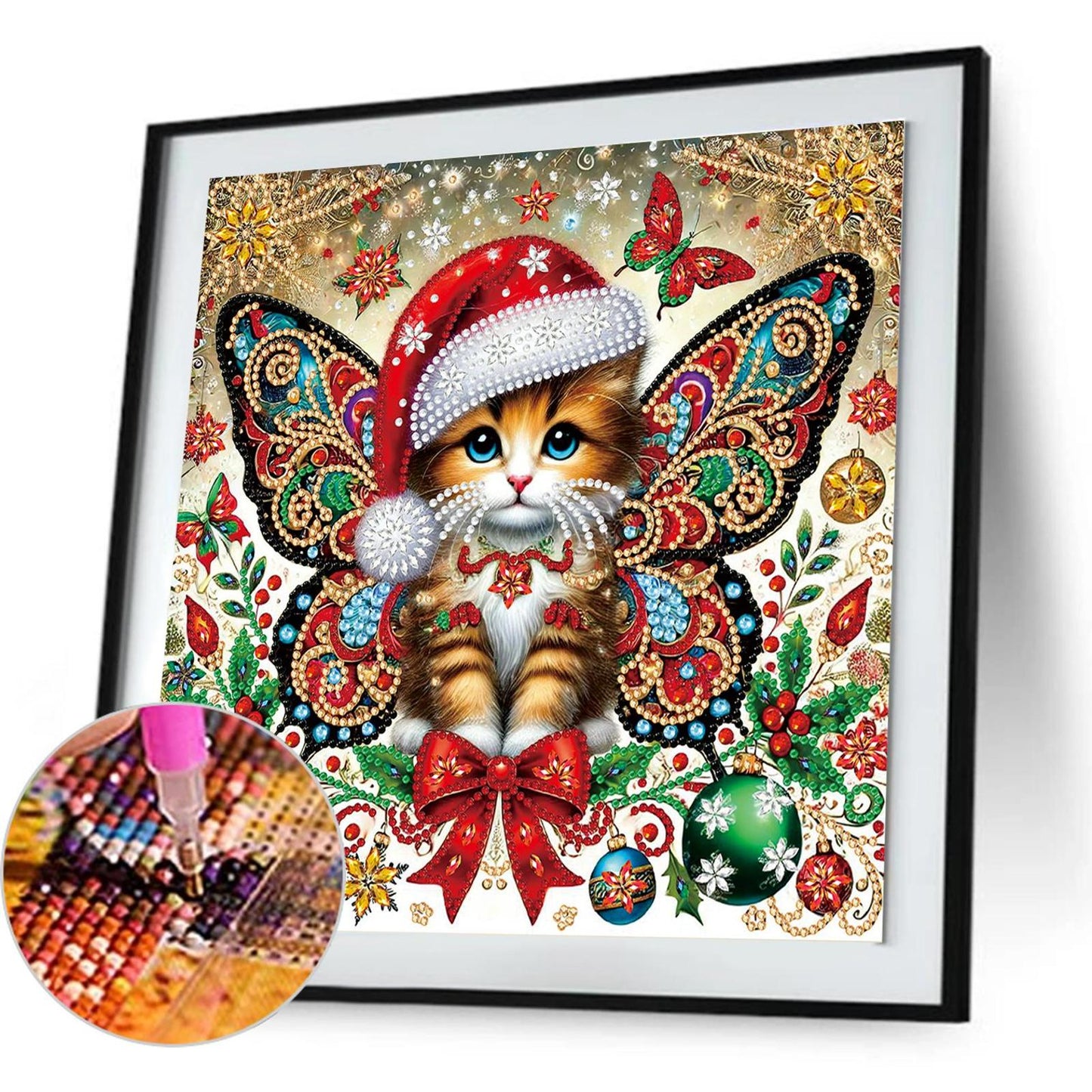 Christmas Cat - Special Shaped Drill Diamond Painting 30*30CM