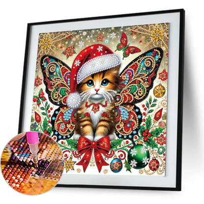 Christmas Cat - Special Shaped Drill Diamond Painting 30*30CM