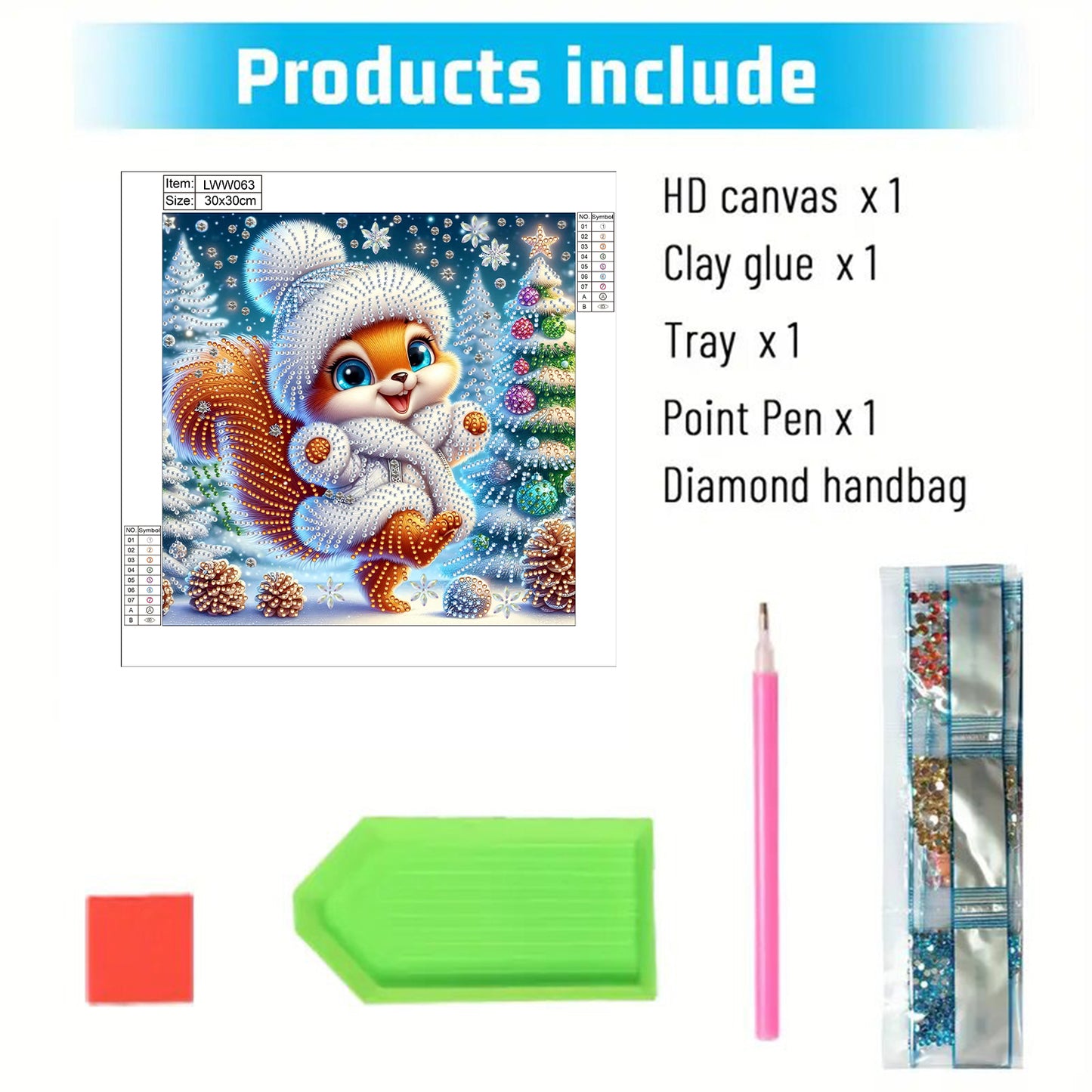 Christmas Squirrel - Special Shaped Drill Diamond Painting 30*30CM