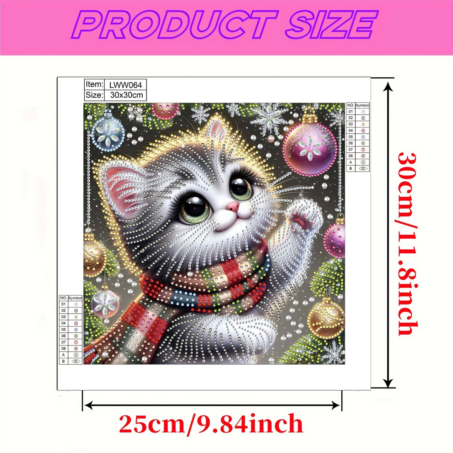 Christmas Cat - Special Shaped Drill Diamond Painting 30*30CM
