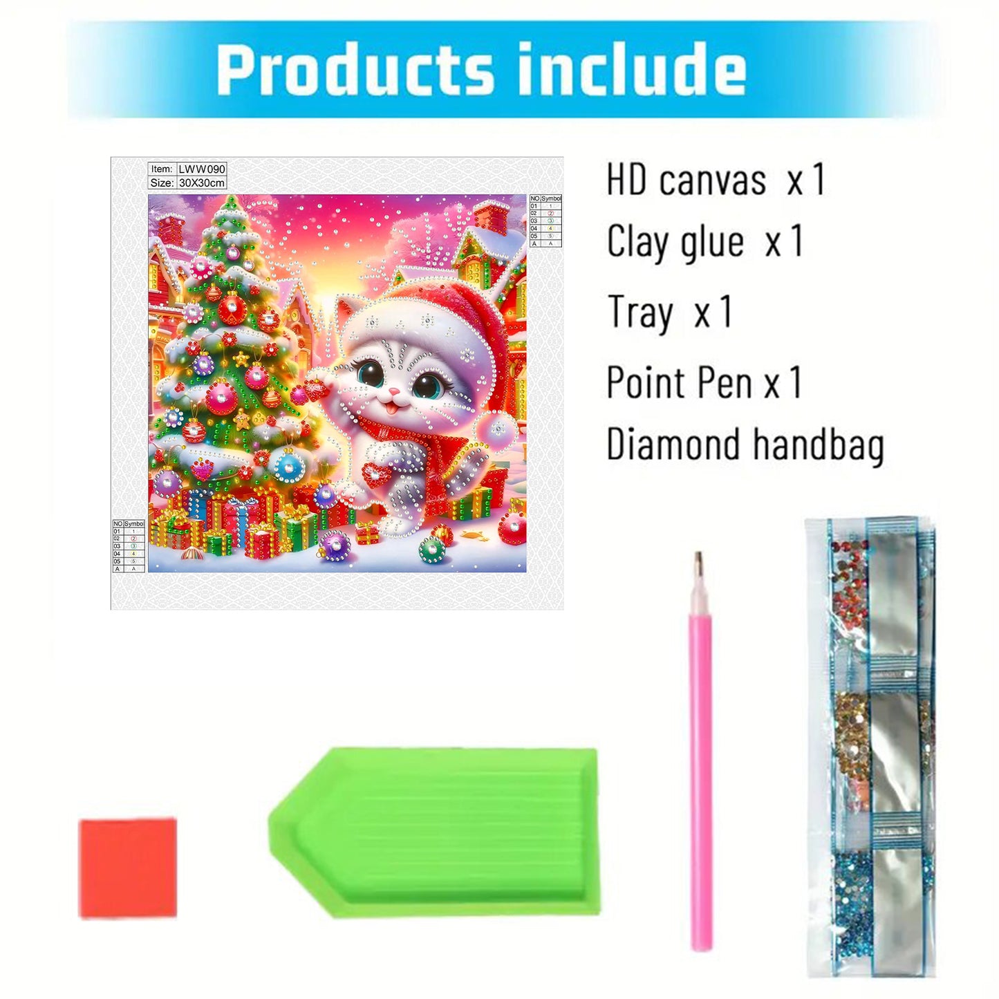 Christmas Cat - Special Shaped Drill Diamond Painting 30*30CM