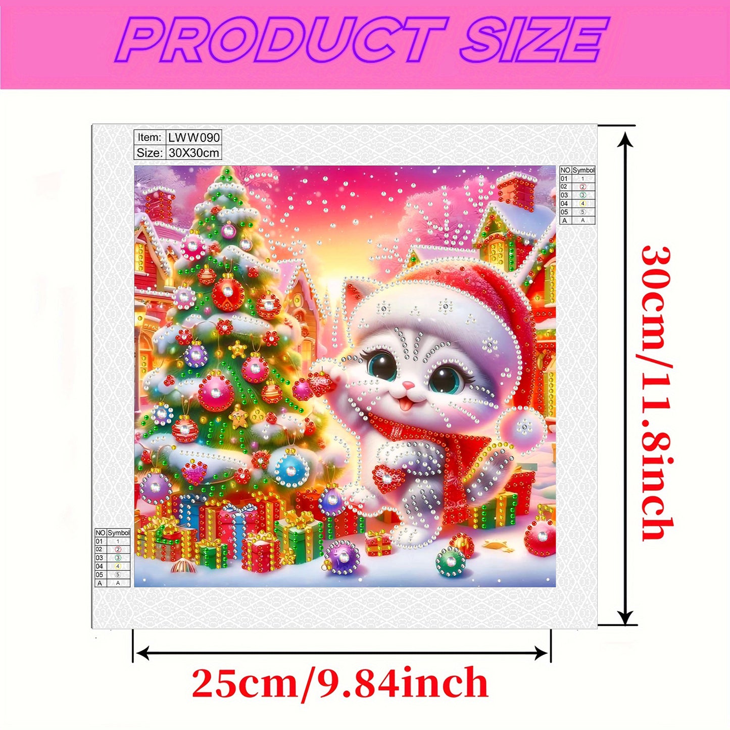 Christmas Cat - Special Shaped Drill Diamond Painting 30*30CM