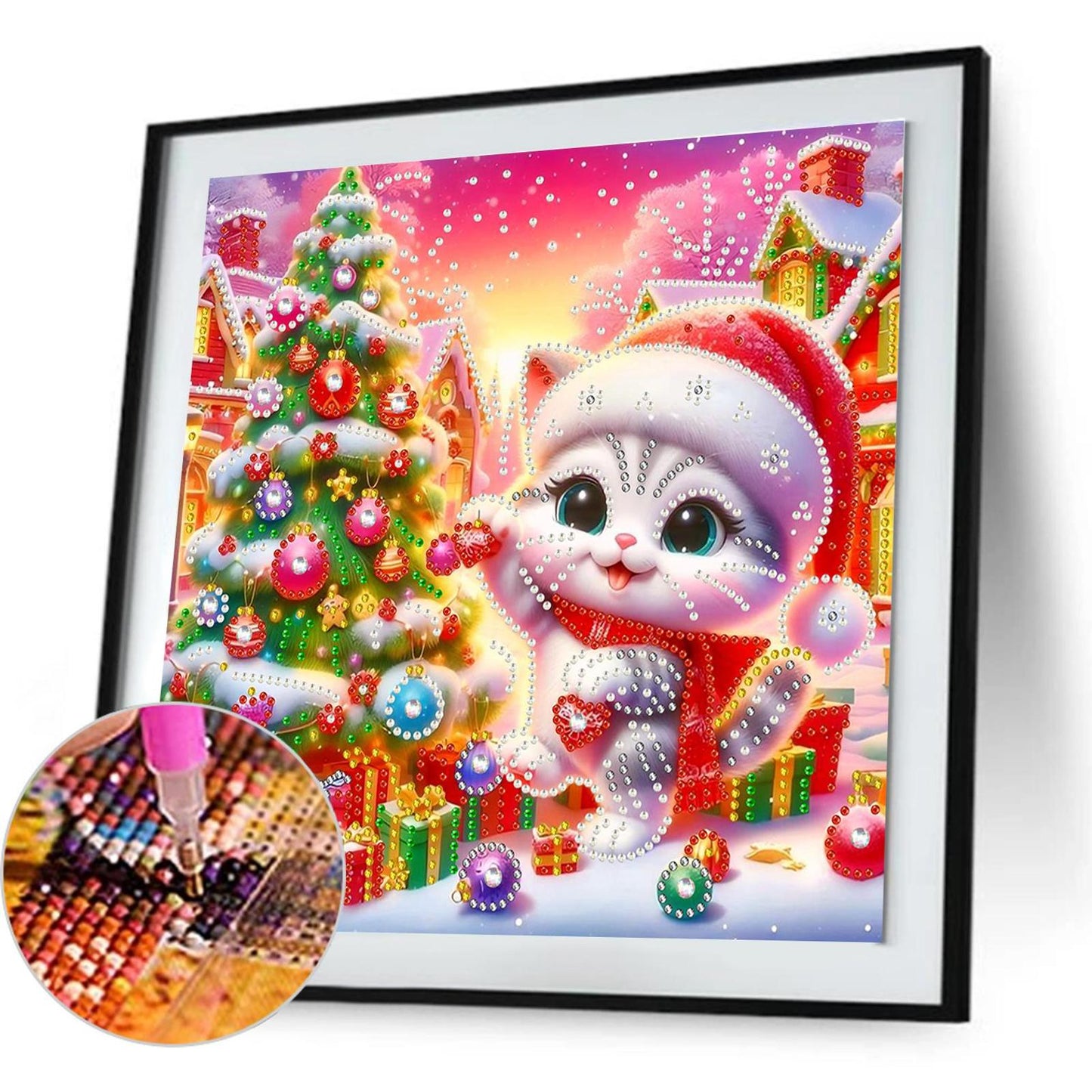 Christmas Cat - Special Shaped Drill Diamond Painting 30*30CM