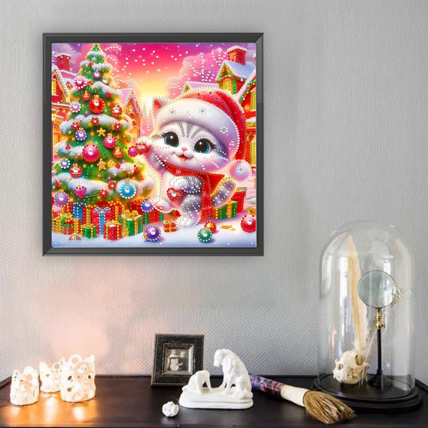 Christmas Cat - Special Shaped Drill Diamond Painting 30*30CM