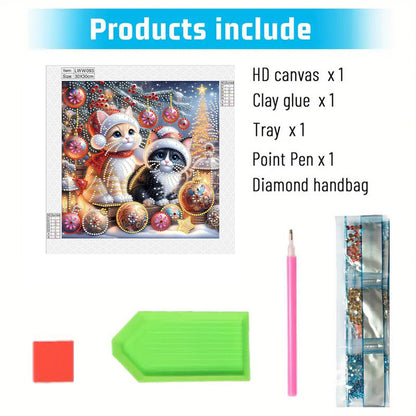 Christmas Cat - Special Shaped Drill Diamond Painting 30*30CM