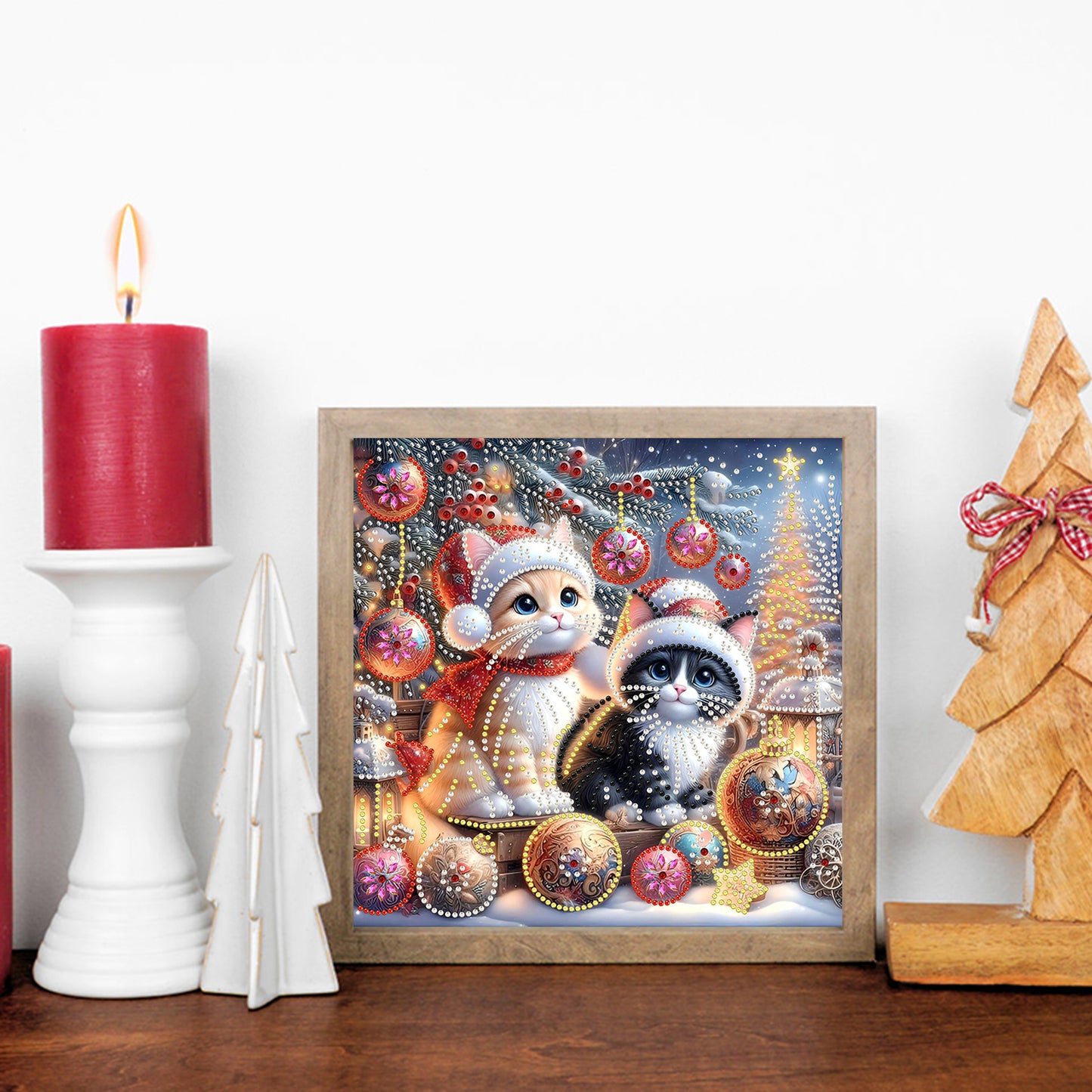 Christmas Cat - Special Shaped Drill Diamond Painting 30*30CM