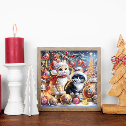 Christmas Cat - Special Shaped Drill Diamond Painting 30*30CM