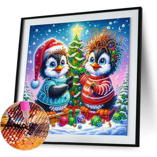 Christmas Penguin - Special Shaped Drill Diamond Painting 30*30CM